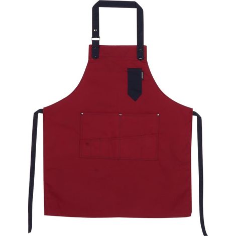 Tablier de cuisine en coton élégant avec poche pour nettoyage, café et maison (1/5)
