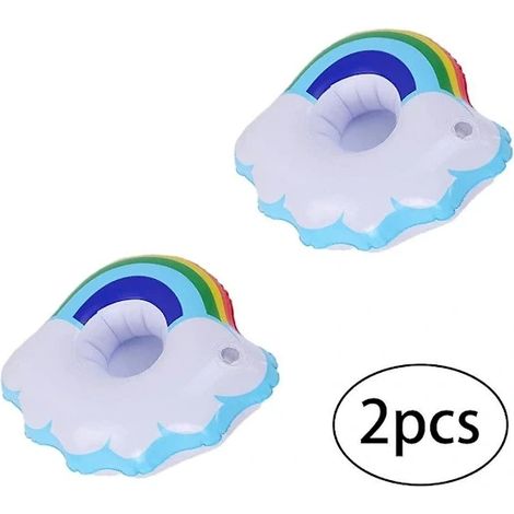 Mini toboggan aquatique gonflable avec porte-gobelet flottant, jouet de piscine gonflable circulaire (1/5)