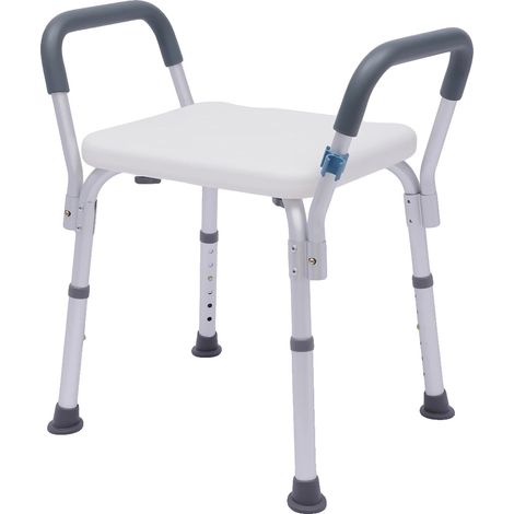 Silla de ducha, altura regulable, diseño ligero, color blanco. (1/2)