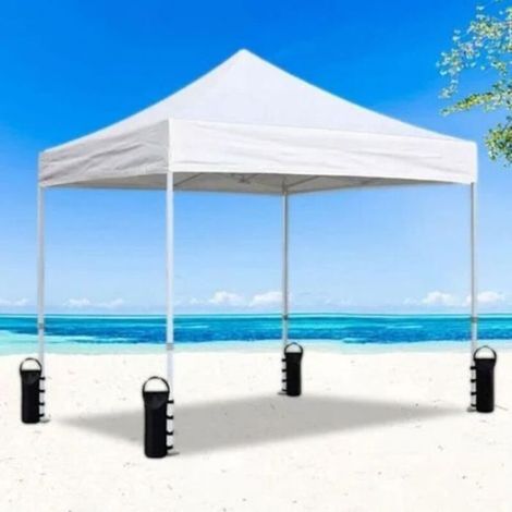 Lot de 4 sacs de lestage pour stabiliser gazébo, tonnelle, pavillon, pieds de tente, pare-soleil et parasol, à remplir de sable. (1/3)