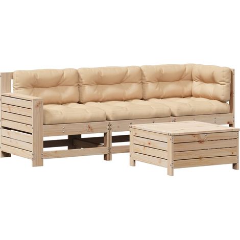 Maison Exclusive - Set Divani da Giardino 4 pz con Cuscini Legno Massello di Pino