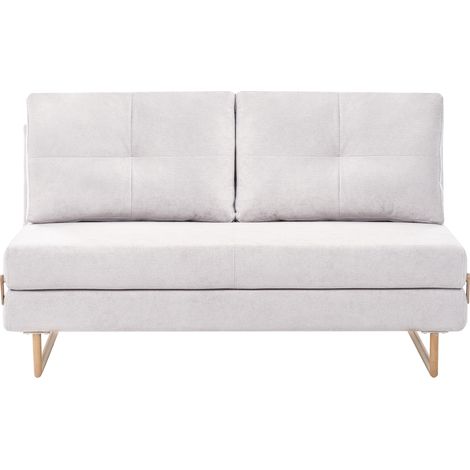 Sofá cama de tela 3 plazas minimalista para 3 personas desplegable blanco crema Jerslev