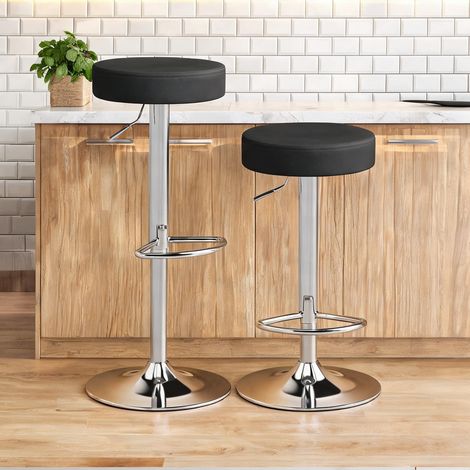 Tabouret de bar nero en pelle PU Metallo 38,5 x 38,5 x 84 cm (1/5)
