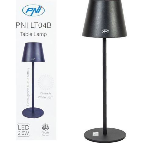Lampe de table - PNI - LTB04 - LED 2,5W - Batterie 1200 mAh - Chargement USB-C (1/4)