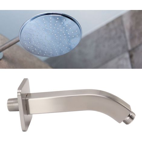 Quadratischer Duscharm aus Messing, verdeckte Rohrführung, wandmontierter Duscharm, NPT-Anschluss, gebürstete Oberfläche. (1/5)