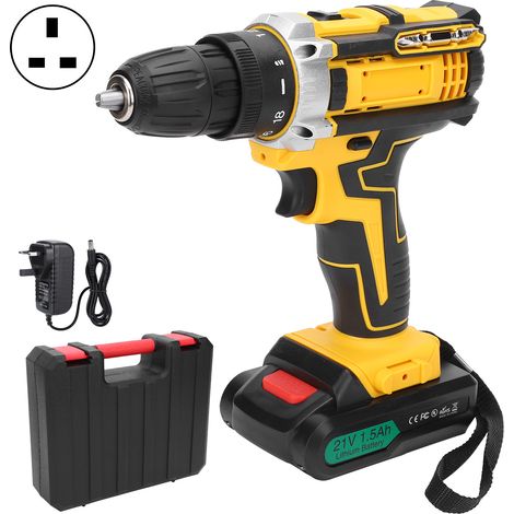 Perceuse électrique à lithium sans fil rechargeable, visseuse à main domestique 100-240V avec prise UK, outil polyvalent pour bricolage et fixation (1/5)