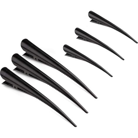 6pcs Pinces crocodiles, Métal antidérapant, Ressort élastique durable, Sections cheveux épaisses fines, Coiffure salon maquillage (1/5)