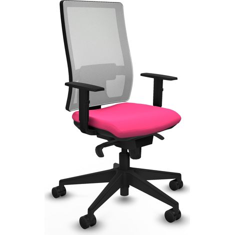 Horna sincro malla blanca similpiel rosa brazos 1D base piramidal  ruedas 65mm nailon (1/5)