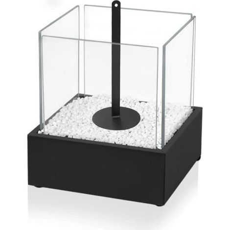 Cheminée au Bioéthanol Portable 24,5 x 20,5 x 28,7 cm - Intérieur et Extérieur - Ambiance Chaleureuse (1/4)