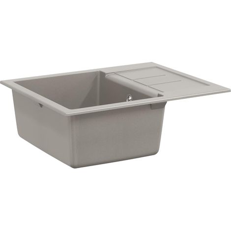 Waschbecken Grau 620 x 500 mm 80% Quarz und 20% Harz vidaXL