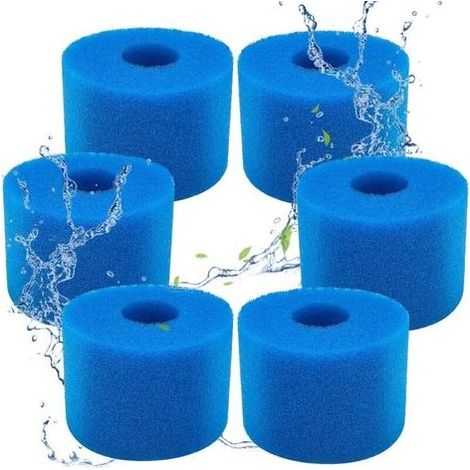 Pair Filtres de Piscine en Mousse Filtre pour Intex Type S1 - Filtre en Mousse pour Spa, Piscine - Réutilisables et lavables - Éponge de Filtration de Type S1 - 6Pièces (1/5)