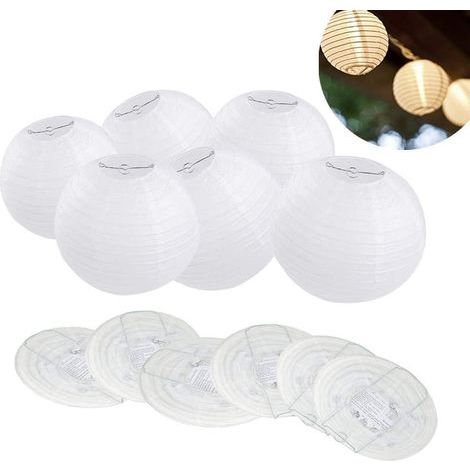 12 pièces lanterne en papier abat-jour boule blanche forme lanterne chinoise abat-jour pour haute heure église jardin fête décoration (1/5)