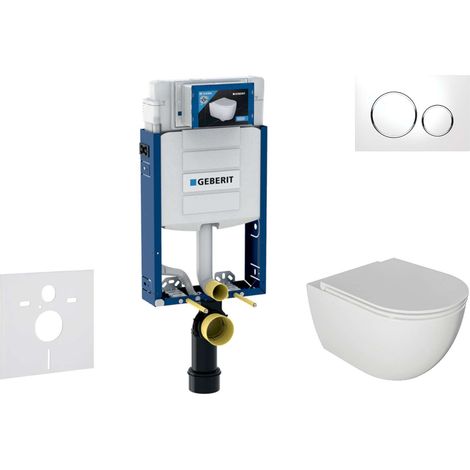Geberit Kombifix - Set Vorwandelement, WC Oudee und Softclose-Sitz, Betätigungsplatte Sigma20, weiß/Chrom SANI15CA3111