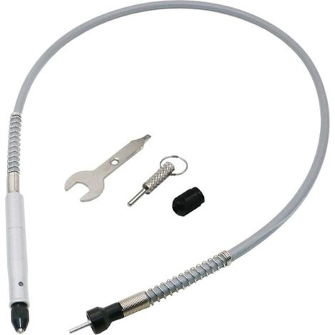 Adaptador de eje flexible de 1/8" (3,175 mm), portabrocas de cable de extensión flexible para taladro Dremel y amoladoras compatibles con llave, color plata. (1/5)