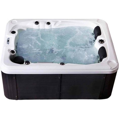 Home Deluxe – Jacuzzi d'extérieur 3 places – 51 jets de massage réglables – Dimensions 210 x 155 x 83 cm – Chauffage et chromothérapie inclus (1/6)