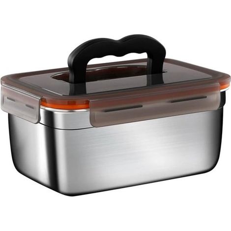 Portapranzo per adulti e bambini, in acciaio inox 304, extra large da 3500 ml con coperchio e maniglia, adatto al congelatore e al frigorifero. (1/5)