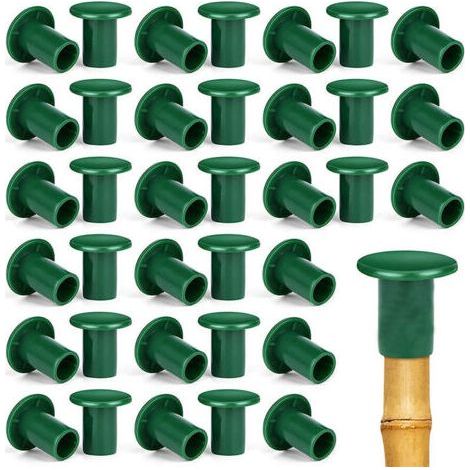 Lntyq 36 Pièces Capuchons De Sécurité De Canne, 3cm Caoutchouc Toppers De Sécurité De Canne Capuchons De Protection pour Canne à Haricots pour Jardin Extérieur (Vert) (1/5)