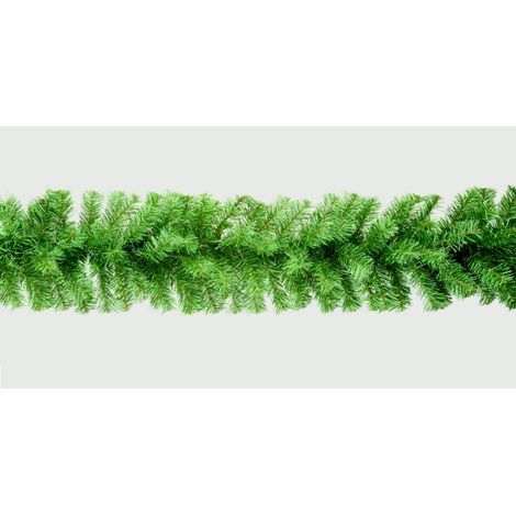 Plain Green Christmas Garland Decoration - 270cm (9ft) x 25cm (1/2)