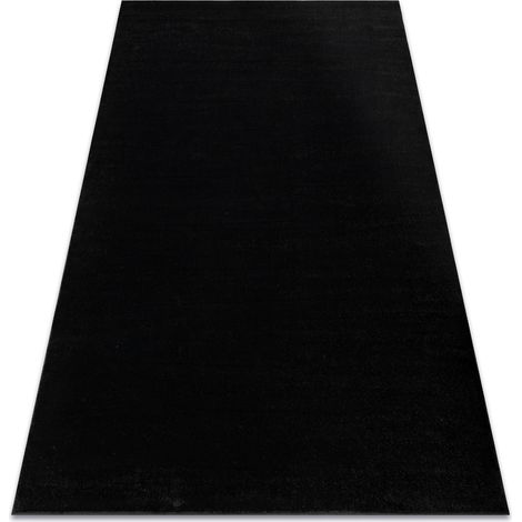 Teppich SOFTY glatt, einfarbig schwarz black 60x100 cm