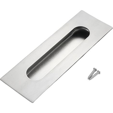 Poignée encastrée en acier inoxydable (lot de 2), compatible avec les meubles - Intérieur rond épais, extérieur carré, ouverture dissimulée 150 x 50 mm (1/5)
