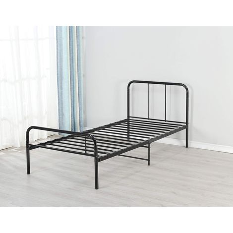 Lit Metal Moderne 140x190 - Cadre Solide - Confort Optimal - Design Élégant - Couleur Noir - Compatibilité Adulte Enfant - LIT MURIEL NOIR