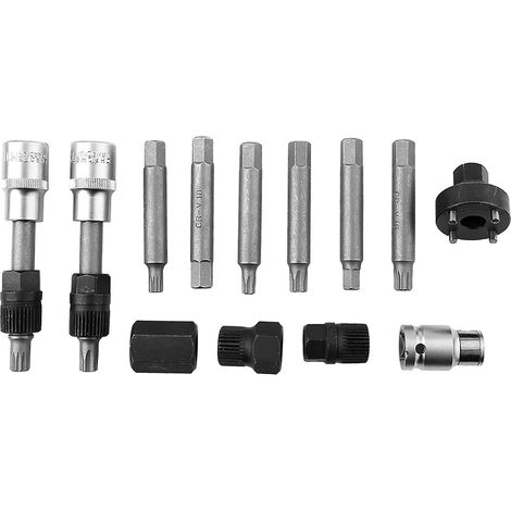 Kit d'outils de démontage de poulie d'alternateur compatible avec la réparation automobile - 13 pièces