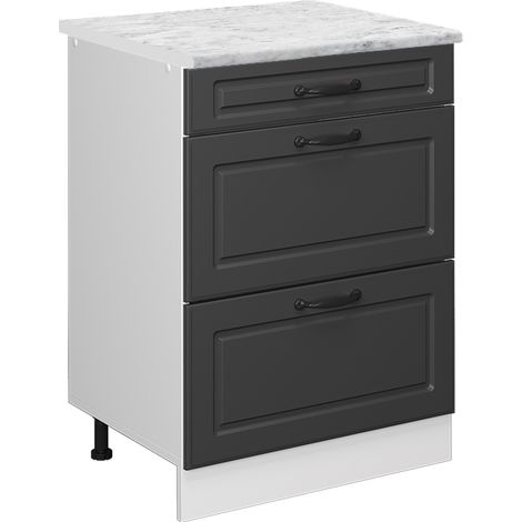 Meuble cuisine R-Line, Anthracite campagne, 60cm PT Marbre, Vicco (1/5)