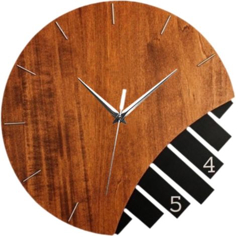 Wanduhr im Landhausstil aus Holz – geräuschlos – für Küche/Arbeitszimmer/Büro – robust – klassisch/rustikal