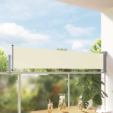 Auvent latéral rétractable de patio 60x300 cm Crème (1/5)