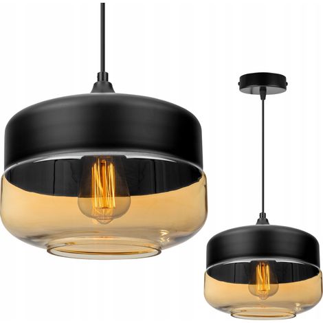 LAMPADAIRE SUSPENDU, PLAFONNIER EN VERRE, ABAT-JOUR LED (1/5)