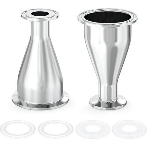 2 pièces Raccord sanitaire Réducteur Raccord en acier inoxydable 304 Tri Clamp Ferrule Style 2,5" Tube OD à 1" Tube OD (63 mm x 25 mm) (1/5)