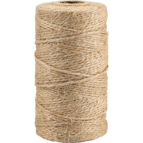 100 m Juteschnur, Gartenschnur, Naturseil, feiner Jutefaden für Gartenarbeit, Hochzeitsdekoration, Bastelarbeiten und Geschenkverpackungen