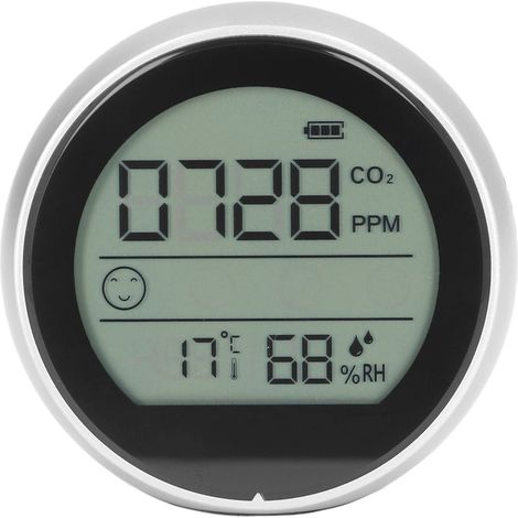 Détecteur CO2 P8 infrarouge, moniteur de dioxyde de carbone, testeur de qualité d'air, mesure température et humidité, pour laboratoire, argent, 1 pièce (1/5)