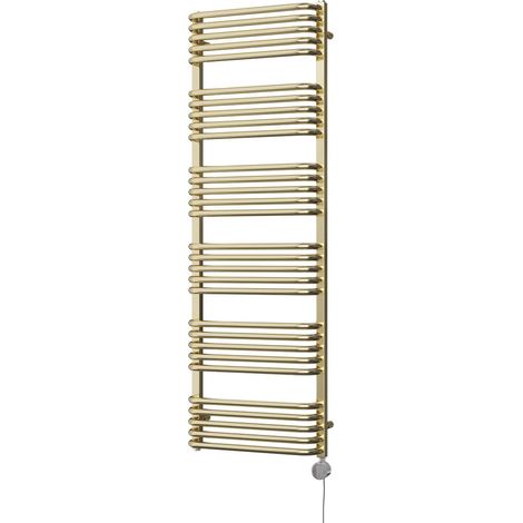 Crossmoor - Polished Brass Electric Towel Rail H1533mm x W500mm 700w Thermostatic (1/2)