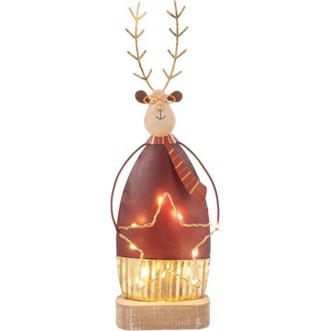 Renne Déco à LED "Étoile" 32cm Rouille (1/5)