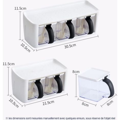 Assaisonnement Box - Cuisine Glutamate Assaisonnement Box Multifonction Rack Ensemble combiné des ménages (Size : 3 divisions) (1/4)