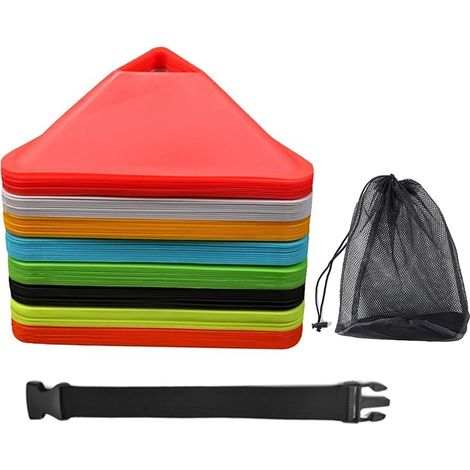 Cônes de disque de football, agilité avec sac de transport, pour entraînement sportif, football, basket-ball, entraîneur, basket-ball, agilité (1/5)