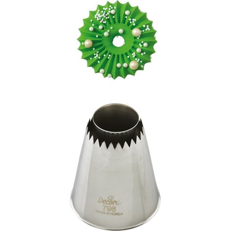 DECORA, 0263445 Cornetto Blisterato Sultane Aperto, Cornetto in Acciaio senza Saldature, Da Utilizzare senza Adattore, Confezionato Singolarmente in Blister