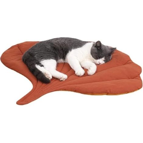 Panier/tapis pour chat en feuille de ginkgo, doux et lavable, un endroit pour dormir avec les chats, un panier pour chat, un canapé pour chat, une couverture pour chat, un lit pour chien, convient aux