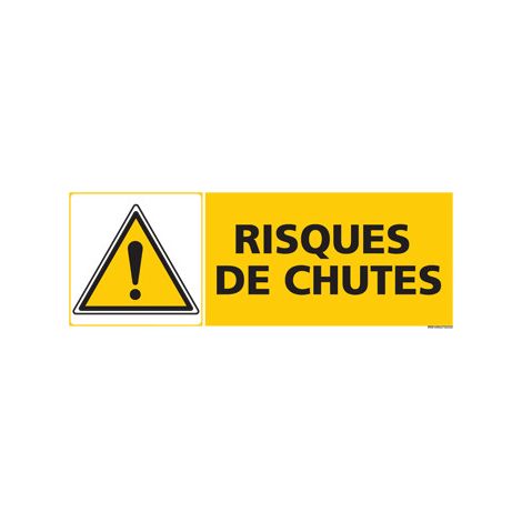 Panneau RISQUES DE CHUTES (C0466) - Adhésif - 210 x 75 mm