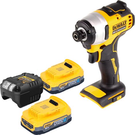 Avvitatore a impulsi a batteria DeWalt DCF 809 E2 18 V 190 Nm 1/4" brushless + 2x batteria Powerstack 1,7 Ah + caricatore (1/5)