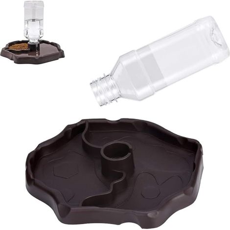 Lntyq Distributeur d'eau pour Reptiles, Bouteille d'eau pour Reptiles, Plat en Plastique Abreuvoir, Abreuvoir Tortue, pour Lézard de Tortue Caméléon Gecko