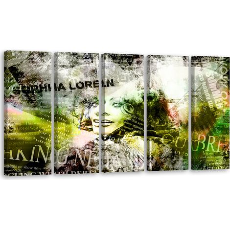Tableau sur toile Tableau sur toile en 5 parties Sophia Loren 100x70 (1/5)