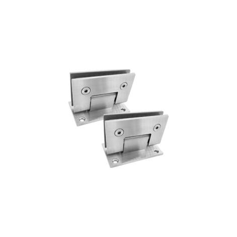 Set di 2 clip di fissaggio resistenti per il bagno, cerniere per porte in vetro in acciaio inox, cerniere fisse a doppia azione per porte in vetro, clip di fissaggio per vetrine e armadietti - Crezuo