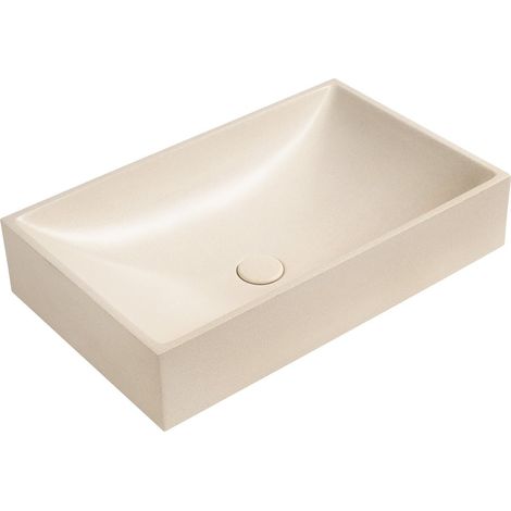 Sapho - Vasque à poser 58x36 cm cm, sans trop-plein, beige AR472 (1/5)