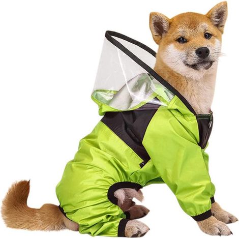 Manteau imperméable pour chien avec capuche transparente, veste de pluie pour animal de compagnie, accessoires canins étanches