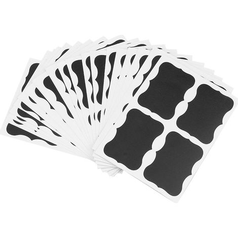 80 étiquettes autocollantes PVC, dimensions 5 x 3,5 cm, noir, pour pots de fleurs, bocaux et récipients (1/5)