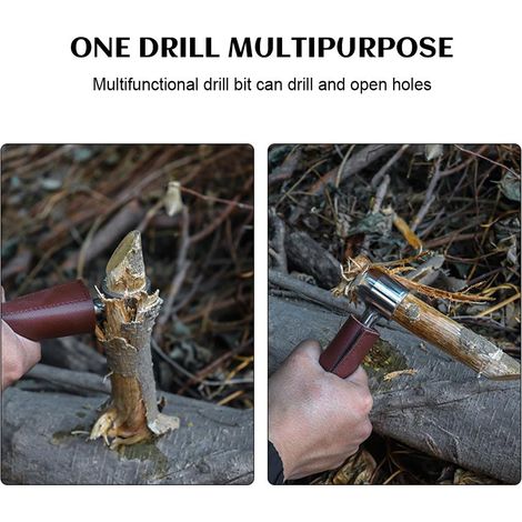 Mèche de survie en acier carbone pour bushcraft, camping et randonnée, outil manuel de perçage (1/5)