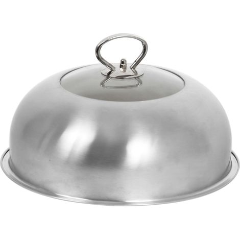 Le Marquier – Cloche de cuisson vitrée inox 27cm – Maintien au chaud – Cuisson à l'étouffée – Poignée ergonomique (1/2)