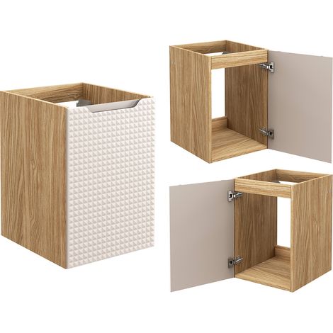Unterschrank 40 cm in Eiche mit beige, LONDON-56-BEIGE (1/5)
